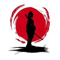 samurai spadaccino eroe maglietta colorato design. astratto vettore illustrazione.