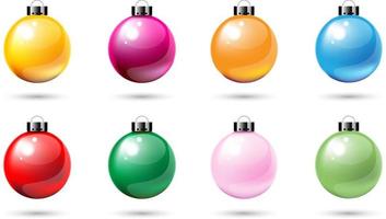 colorato esempio Natale palle per decorazione isolato su bianca sfondo. vettore