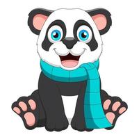 carino bambino panda cartone animato seduta carino animale cartone animato vettore