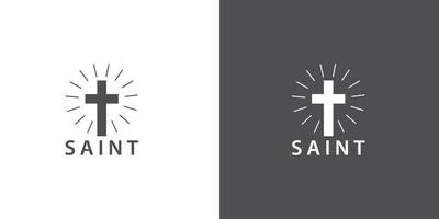 santo Chiesa logo semplice design idea vettore