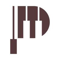 pianoforte logo icona design vettore