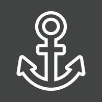 icona della linea di ancoraggio invertita vettore