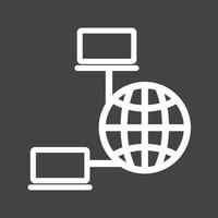 Internet connettività linea rovesciato icona vettore