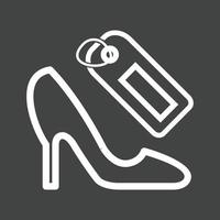 scarpa shopping linea rovesciato icona vettore