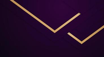astratto premio buio viola geometrico sovrapposizione strati con strisce d'oro Linee lusso sfondo vettore