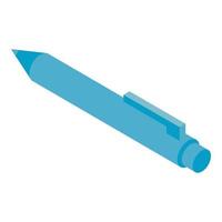 blu penna icona, isometrico stile vettore