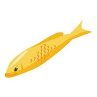 giallo koi carpa icona, isometrico stile vettore