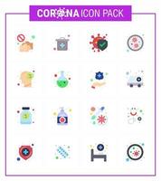 covid19 protezione coronavirus pendamico 16 piatto colore icona impostato come come influenza virus medico germi sicuro virale coronavirus 2019 nov malattia vettore design elementi