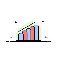 grafico progresso rapporto analisi attività commerciale piatto linea pieno icona vettore bandiera modello