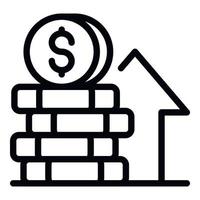 pila di monete crescita icona, schema stile vettore