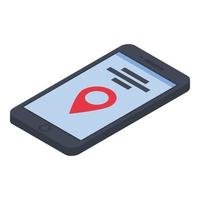 GPS carta geografica smartphone icona, isometrico stile vettore