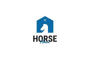 piatto cavallo Casa logo design vettore modello illustrazione