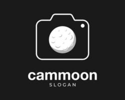 telecamera foto fotografia immagine lente pieno Luna notte spazio chiaro di luna cratere vettore logo design