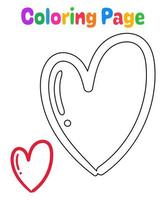 colorazione pagina con cuore per bambini vettore