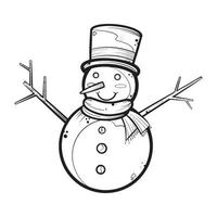 pupazzo di neve su Natale carino cartone animato vettore