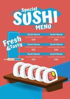 asiatico cibo ristorante mano disegnato Sushi rotoli menù modello vettore