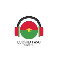 burkina faso cuffie bandiera vettore su bianca sfondo.