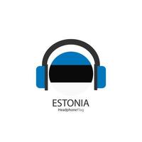 Estonia cuffie bandiera vettore su bianca sfondo.