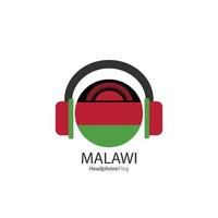 malawi cuffie bandiera vettore su bianca sfondo.