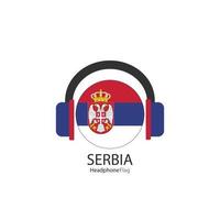Serbia cuffie bandiera vettore su bianca sfondo.