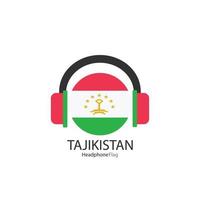 tagikistan cuffie bandiera vettore su bianca sfondo.