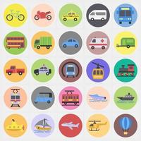 icona impostato di trasporti. mezzi di trasporto elementi. icone nel colore compagno stile. bene per stampe, manifesti, logo, cartello, annuncio, eccetera. vettore