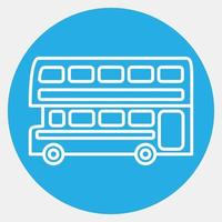 icona Doppio decker autobus. mezzi di trasporto elementi. icone nel blu stile. bene per stampe, manifesti, logo, cartello, annuncio, eccetera. vettore