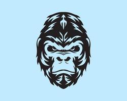 gorilla testa mascotte. silhouette gorilla logo vettore