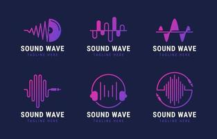 suono onda logo collezione vettore