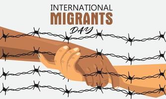 vettore illustrazione di un' sfondo per internazionale migranti giorno.internazionale migranti giorno, migrazione concetto illustrazione, vettore illustrazione.internazionale migranti giorno, tenuto su 18 dicembre.