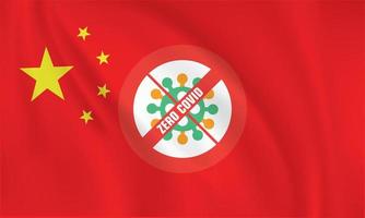 Cina zero covid politica concetto su sfondo di Cina bandiera. vettore illustrazione. continuo uno linea disegno vettore illustrazione.
