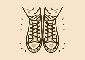 Vintage ▾ illustrazione di scarpe nel superiore Visualizza vettore