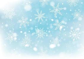 Natale e nuovo anni con i fiocchi di neve e sfocatura bokeh di leggero su sfondo. vettore illustrazione