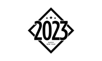 2023 felice anno nuovo testo disegno vettoriale. vettore