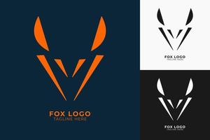 Volpe logo minimalista design. moderno forma unico testa Volpe logo design vettore