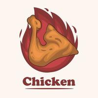 caldo grigliato pollo vettore illustrazione
