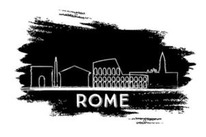 Roma orizzonte silhouette. mano disegnato schizzo. vettore