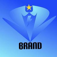 bussines logo design e blu sfondo vettore