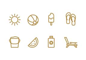 Set di icone di spiaggia vettore