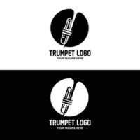 design del logo della tromba, generazione della melodia, illustrazione dello schizzo vettoriale dello strumento musicale