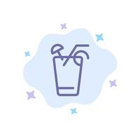succo bevanda cibo primavera blu icona su astratto nube sfondo vettore