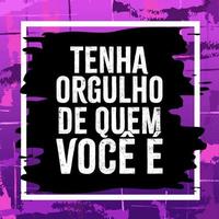 motivazionale inviare nel brasiliano portoghese. traduzione - essere orgoglioso di chi voi sono. vettore