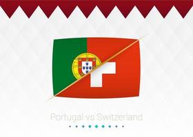 nazionale calcio squadra Portogallo vs Svizzera, il giro di 16. calcio 2022 incontro contro icona. vettore