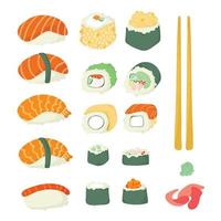 Sushi e rotoli vettore illustrazioni collezione