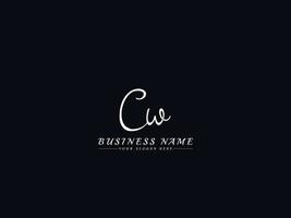 iniziali cw bagno firma logo, creativo cw logo lettera design vettore