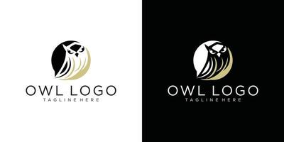 gufo oro logo design vettore