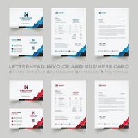 aziendale il branding identità design include attività commerciale carta, fatture, carta intestata disegni, e moderno Stazionario confezioni con astratto modelli vettore