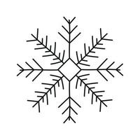 nero fiocco di neve icona isolato su bianca sfondo. Natale e nuovo anno design elemento, congelato simbolo, vettore illustrazione