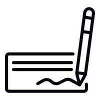 penna Scrivi contratto di locazione carta icona, schema stile vettore