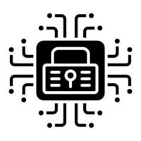 icona del glifo di sicurezza informatica vettore
